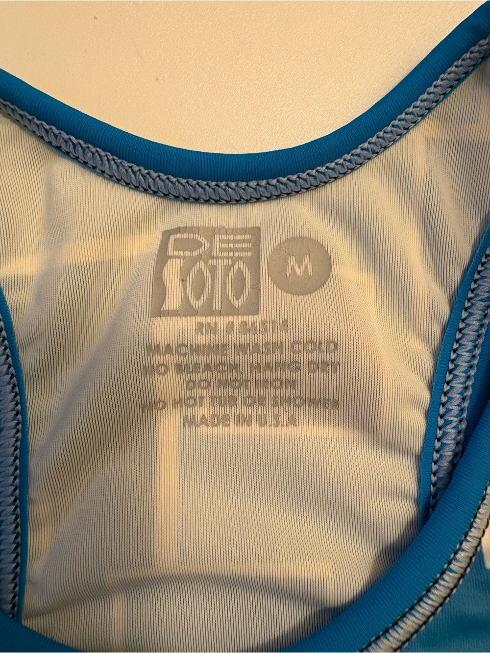 DESOTO Bright turquoise Blue Patterned tank top. - Picture 7 of 8